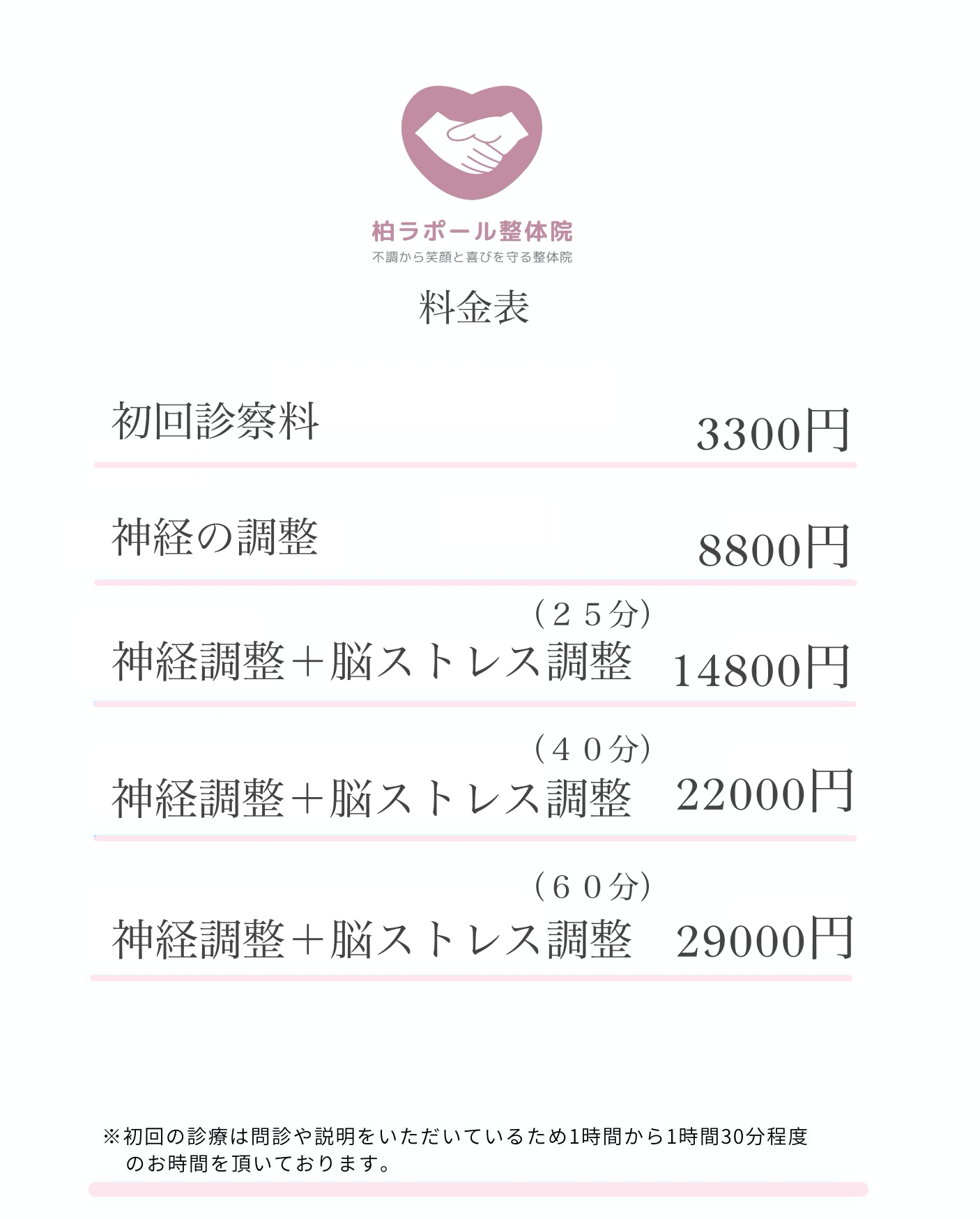 柏ラポール整体院　女性専門整体　治療　不妊　自律神経失調症　重度のPMS 更年期障害d